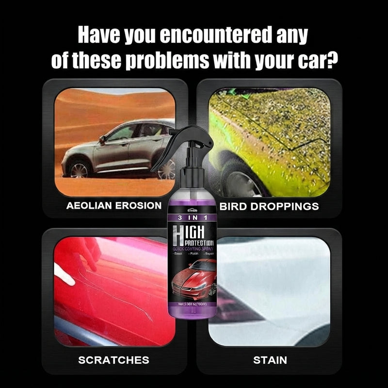 A person applying nano coating spray to a car hood to achieve a deep, mirror-like gloss finish in a modern garage.